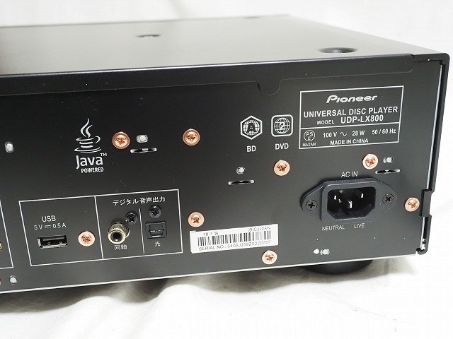 美品 パイオニア UDP-LX800 ユニバーサルディスクプレーヤー Pioneer 4K・UHD-BD,SACD,DVD ブルーレイプレイヤー 元箱 111a_画像6