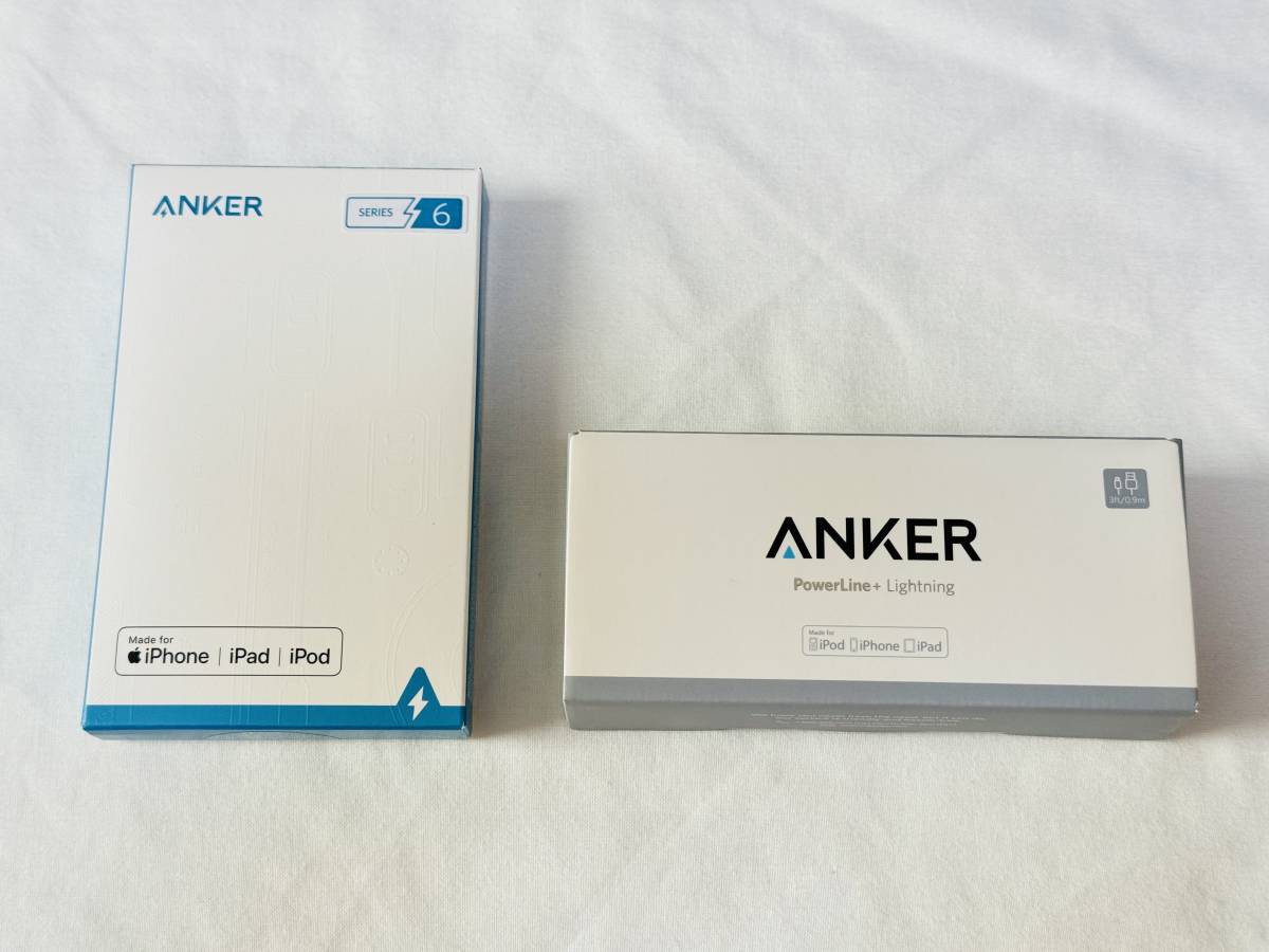 Anker Lightning ライトニングケーブル 1.8m(ホワイト)+0.9m(レッド) 2本 PowerLine III Flow USB-C Type-C タイプC_画像1