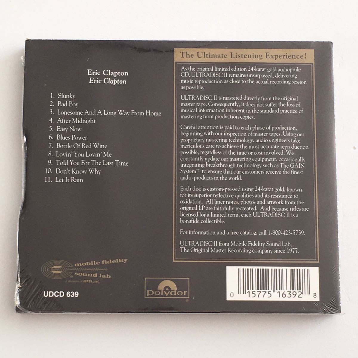奇跡！未開封新品レアロックCD Eric Clapton “Eric Clapton” 1CD MFSL(Polydor) 24K アメリカ・オリジナル盤_画像2