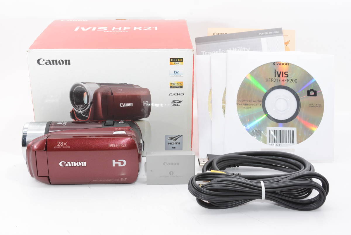 【外観特上級】Canon デジタルビデオカメラ iVIS HF R21 レッド　#e8116_画像7