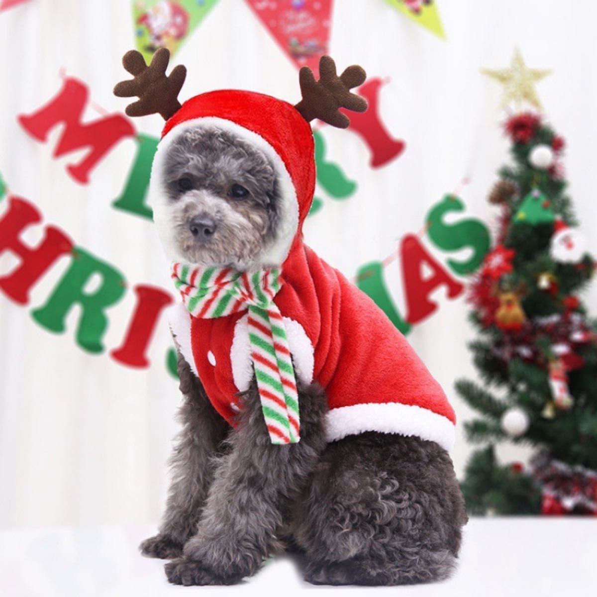 【残りわずか！】クリスマス サンタ トナカイ ドッグウェア 犬服 コスプレ わんちゃん Lサイズ