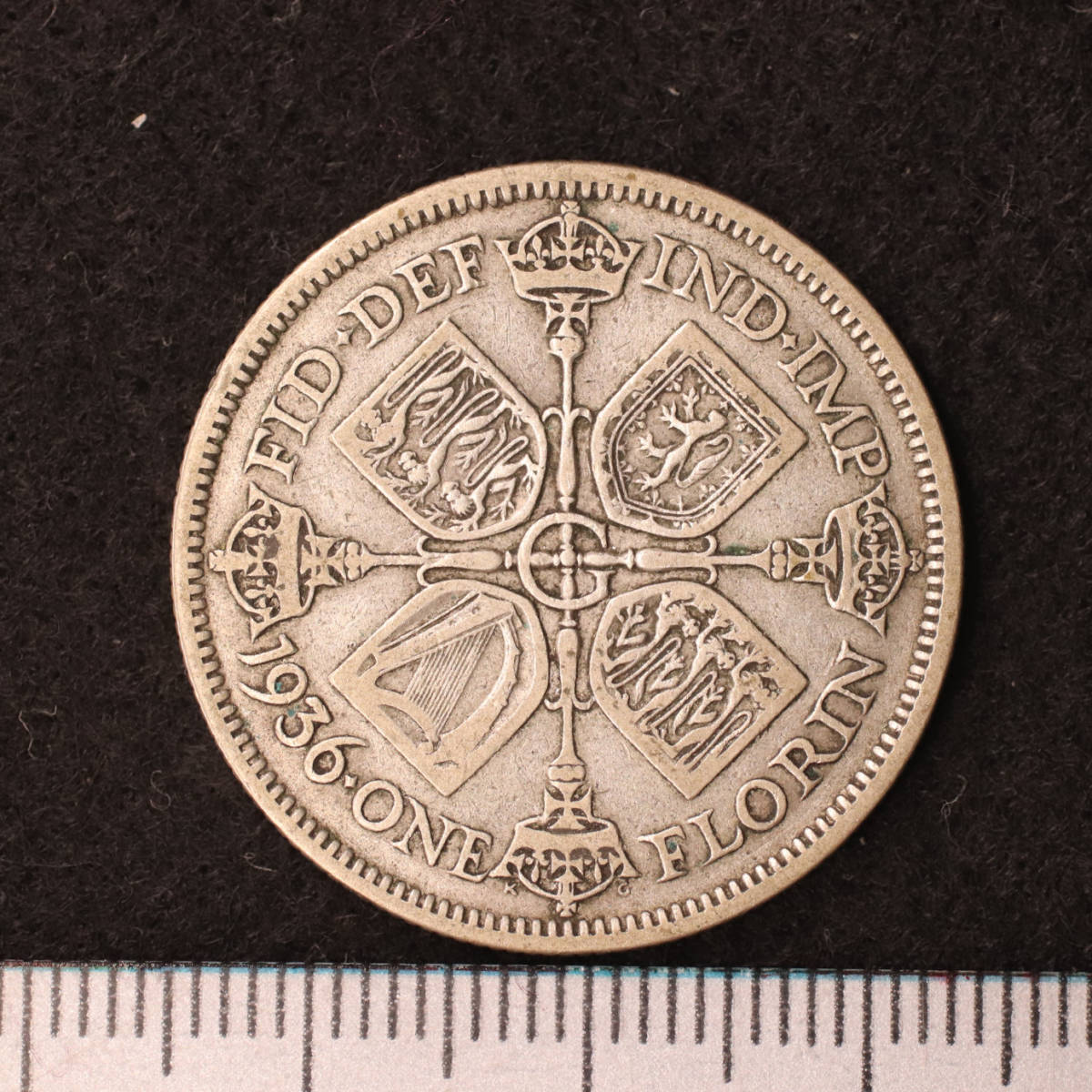 KM#834/イギリス ジョージ5世 1フローリン銀貨（1936）11.31g、28.3mm [2938]コイン　_画像2