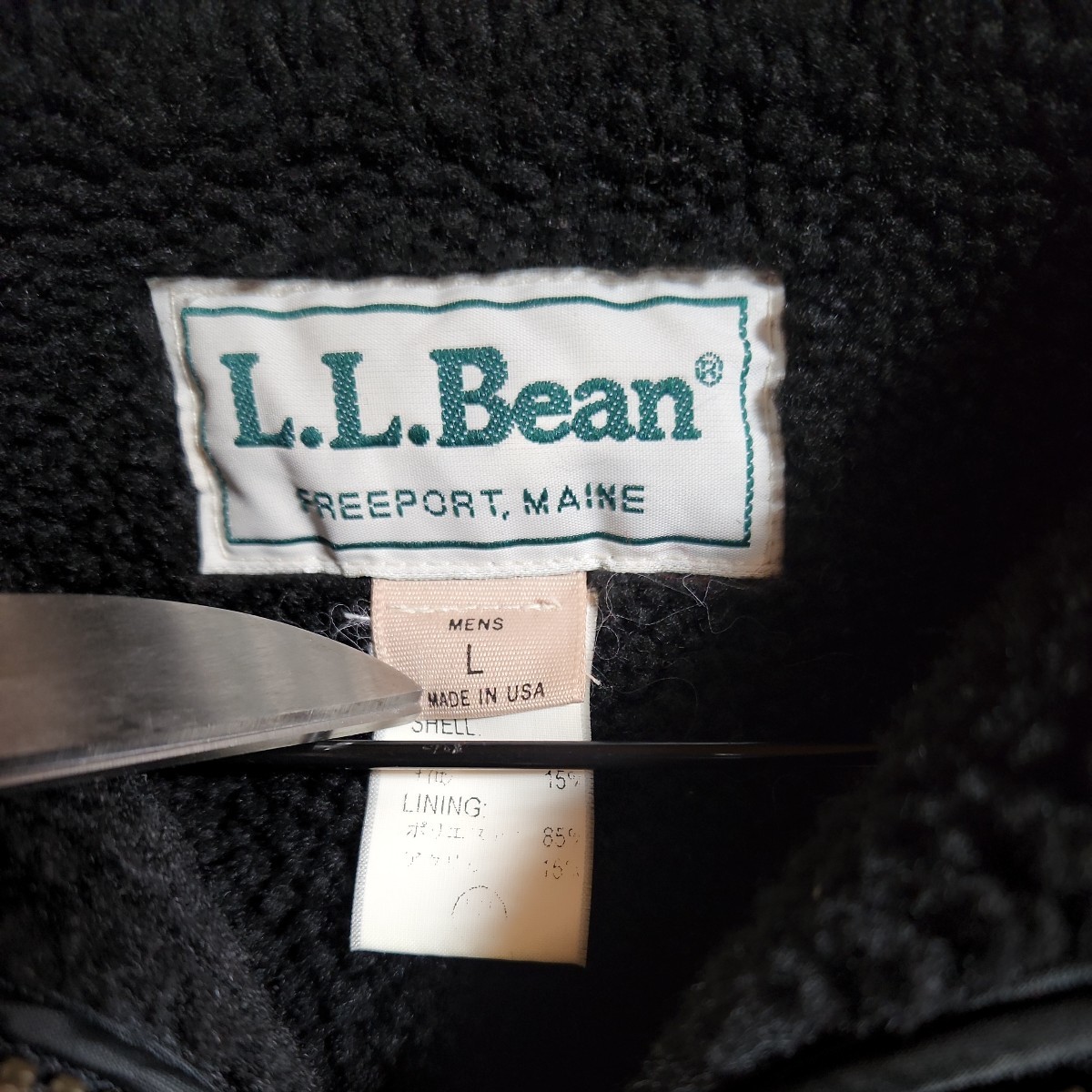 L L BEAN　エルエルビーン　ジャケット　サイズＬ　USA製　赤×黒　チェック　アメリカ製　古着　ビンテージ　80年代　90年代_画像3