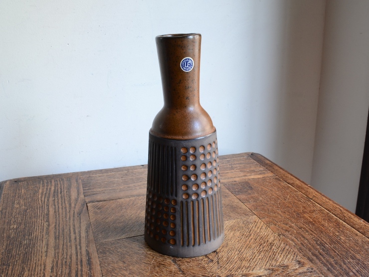 アンティーク花器 オブジェ 北欧ヴィンテージ デザイン 陶器 フラワーベース（H20.5cm） 華道 花瓶 生け花ポット_画像3