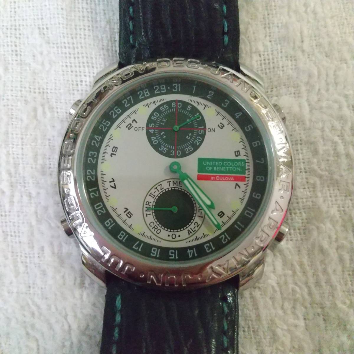 BENETTON BULOVA クロノグラフ 腕時計_画像1