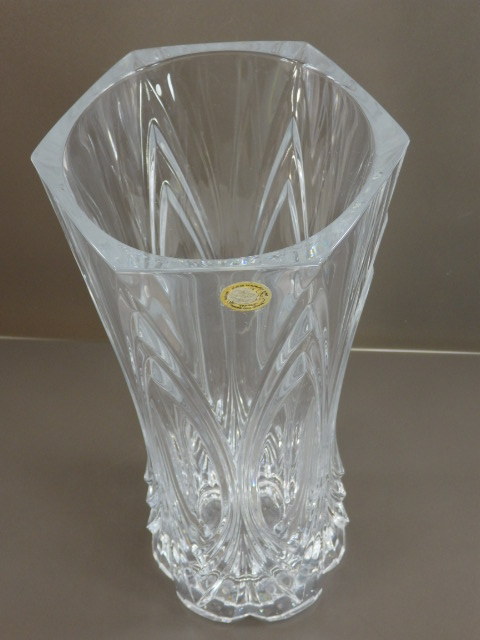 B◇ガラス製 クリスタルガラス 花瓶 花器 花入れ フラワーベース フランス製 高さ約30㎝_画像2