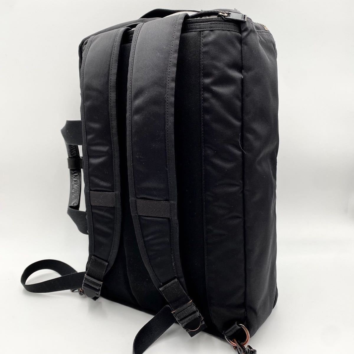 美品●定価4.6万●PORTER 吉田カバン ポーター TIME タイム 3WAY ビジネスバッグ ブリーフケース リュックサック レザー ナイロン 黒 鞄_画像2