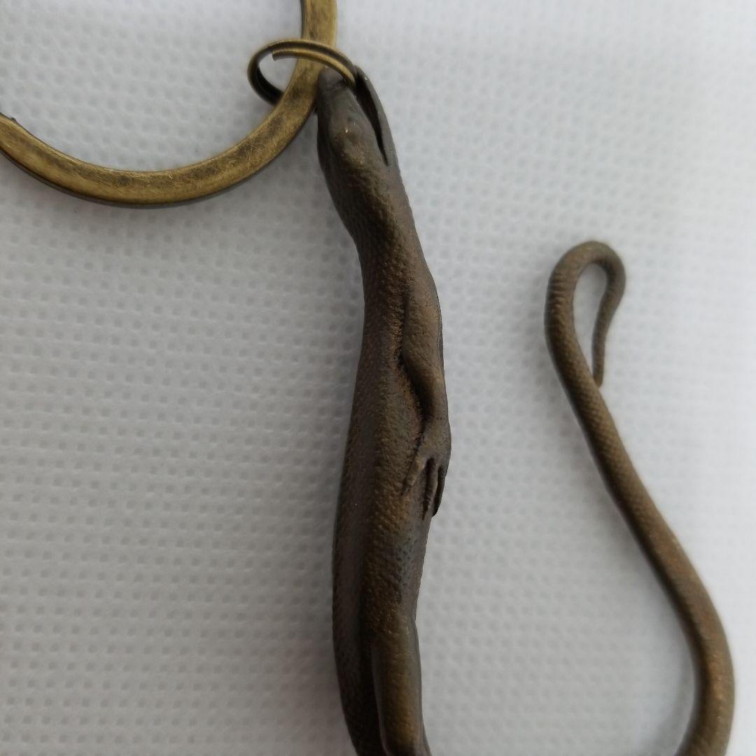 真鍮製 トカゲ キーホルダー ベルトフック 爬虫類 カナヘビ_画像10