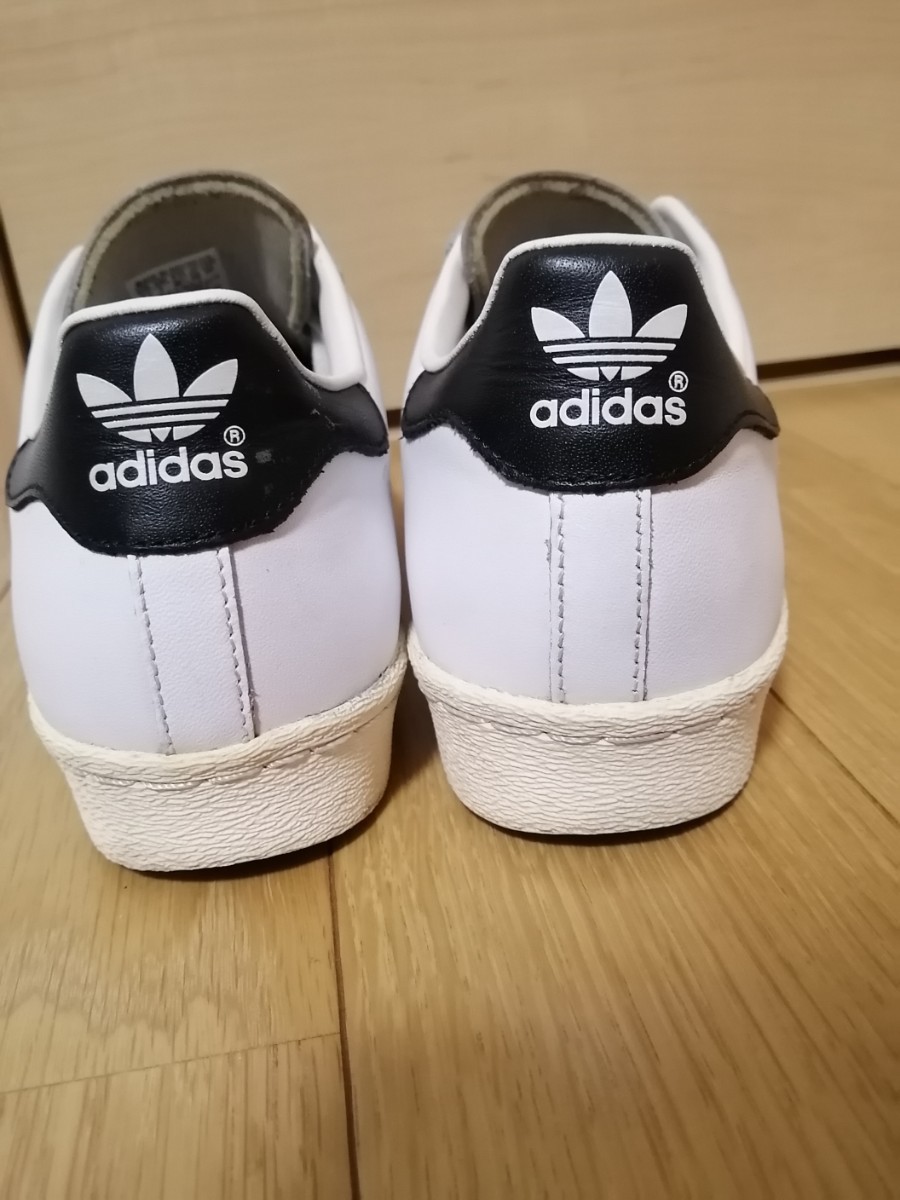 アディダス　スーパースター 80s 25.5cm 白×黒 G61070 金ベロ 天然皮革 adidas superstar SS 80s 本革 ホワイト×ブラック/スタンスミス_画像3