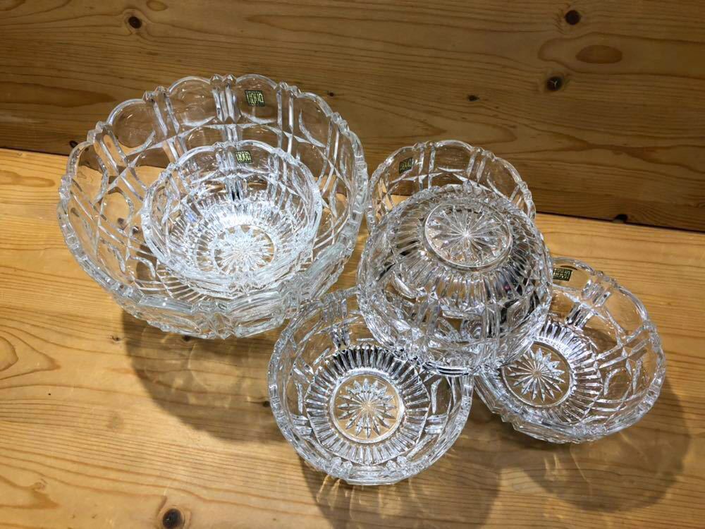 * new goods *HOYA crystal / ball set /6 point * salad ball / glass pot / break up ./. stone / charge ./. pavilion * unused / our shop stock goods / regular price from price cut *