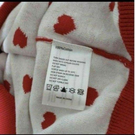 セーター　薄手　新品未使用　レッド　赤　白いハート柄　キッズ　152cm