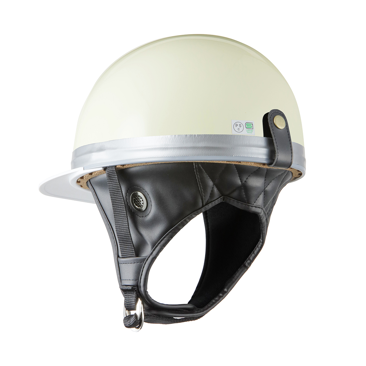 ヘルメット コルク半 ホワイト 新品 白ツバ 原付・スクーター SG規格適合 PSCマーク取得 バイクパーツセンター_画像3