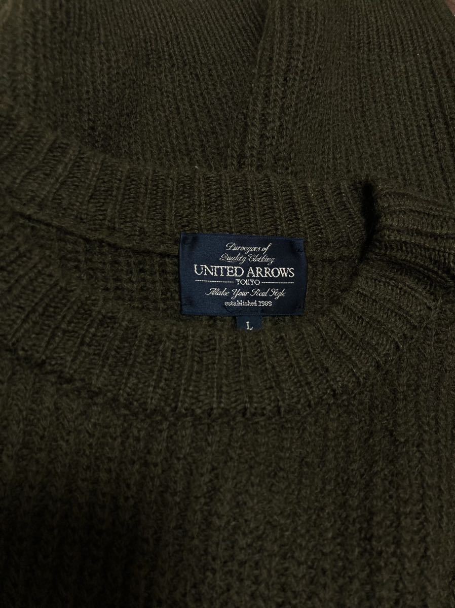 UNITED ARROWS( United Arrows ). mo hair . knitted L size khaki 