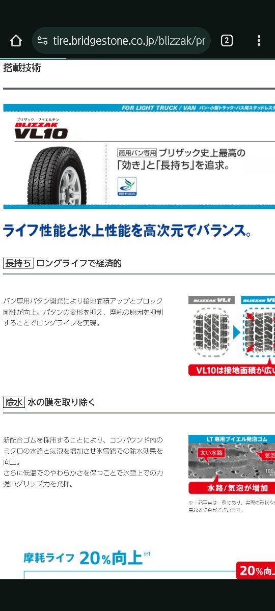 BRIDGESTONEスタッドレス195/80R15　4本セット_画像1