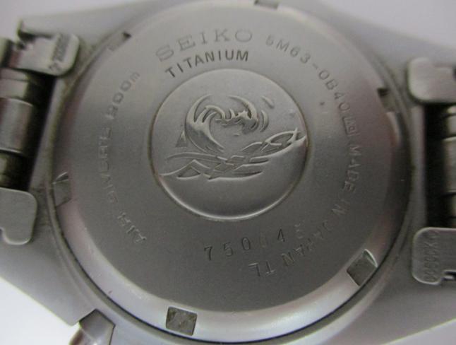 ☆ SEIKO KINETIC SCUBA 200M 5M63-0B40 セイコー キネティック スキューバ 自動巻 チタン 腕時計 TITANIUM S3120901_画像9