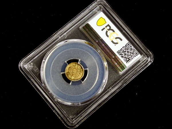 旧一圓金貨 明治4年(後期) MS64 (PCGS) 未使用+ 1871 旧1円金貨 新貨条例 スラブ入り アンティーク金貨 本物保証_画像3