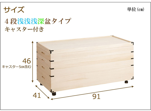  with casters .. costume box 4 step height 46cm. metal fittings attaching ( width 91× depth 41cm)