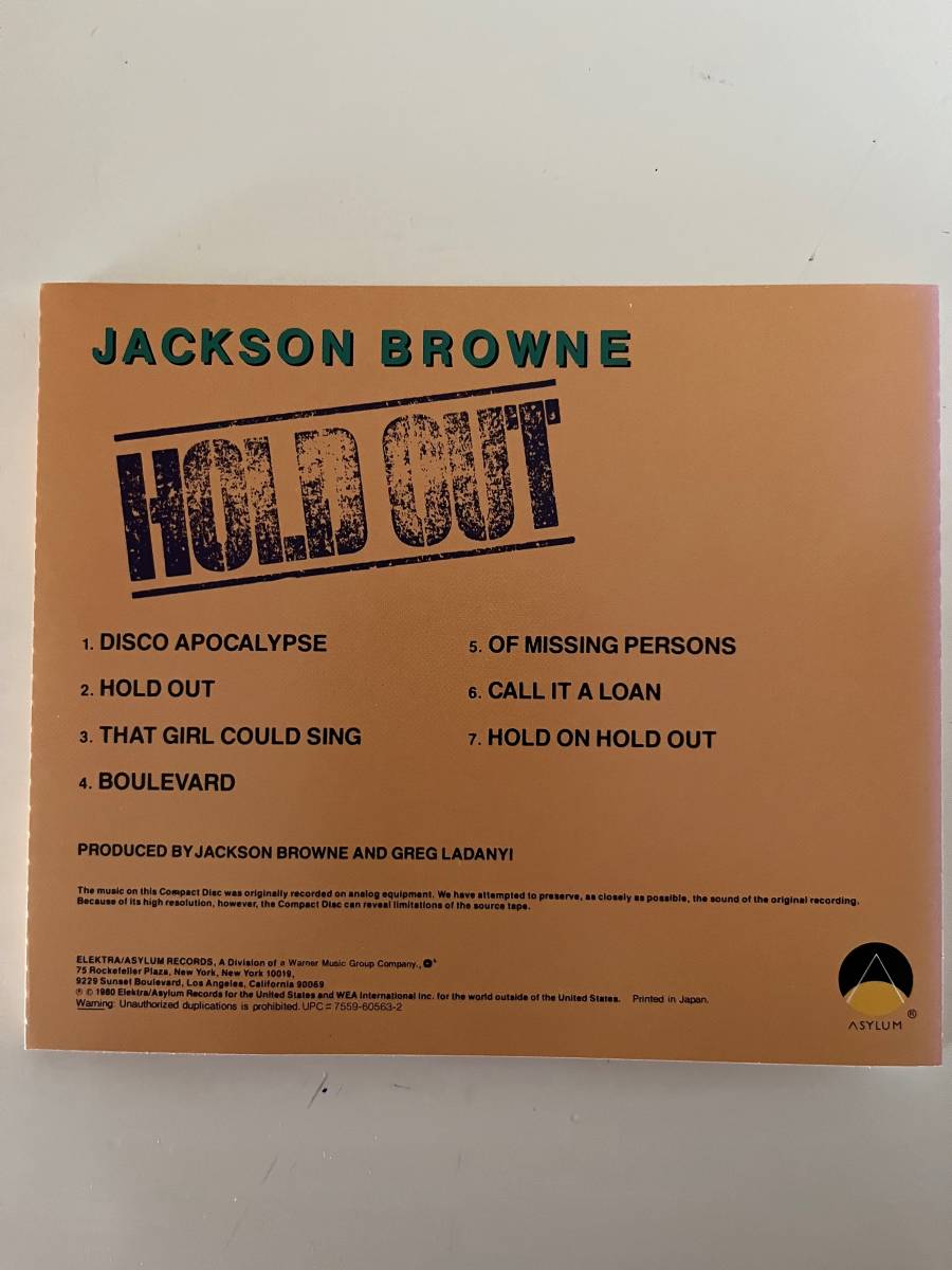 【CD】【帯付国内盤 ２枚まとめて】JACKSON BROWNE / HOLD OUT, LAWYERS IN LOVE_画像2