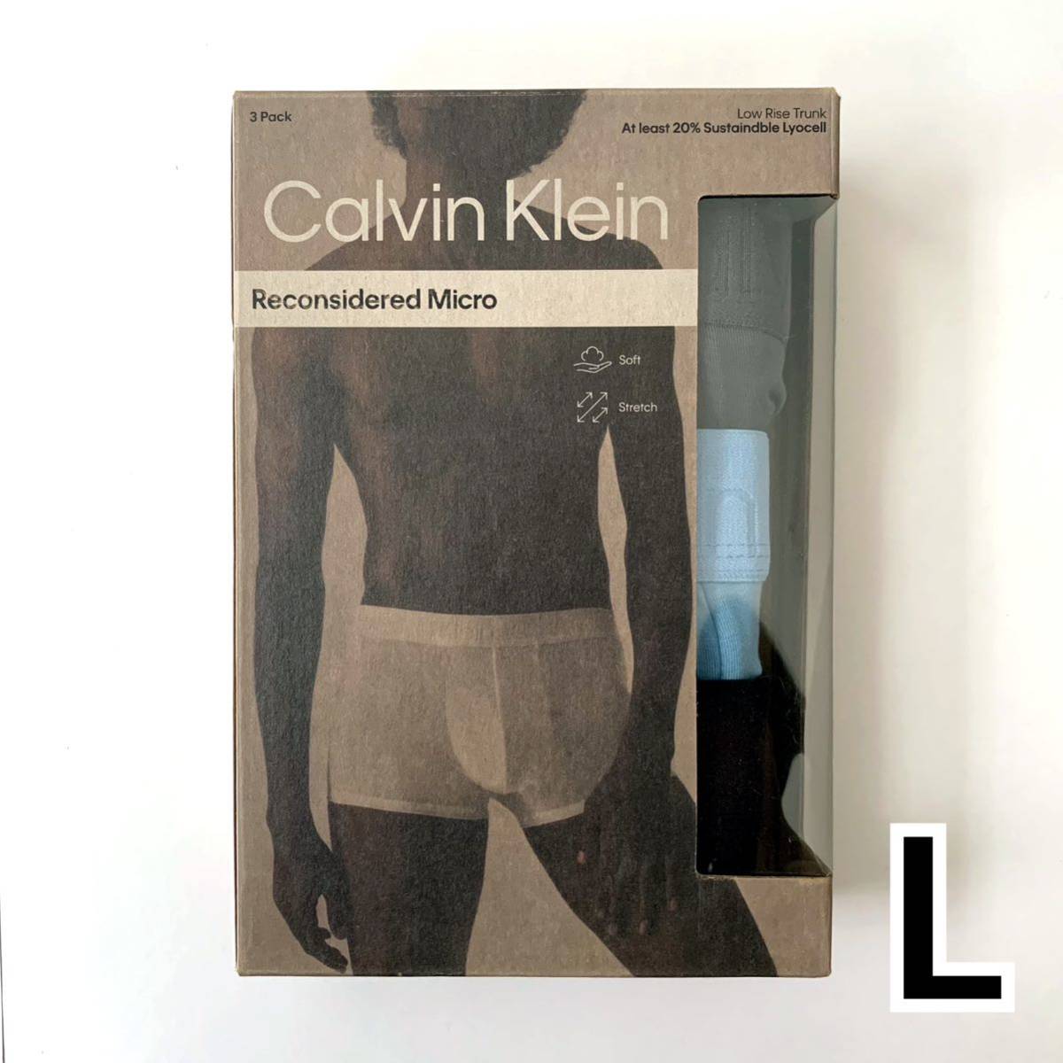 Calvin Klein ボクサーパンツ Reconsidered Micro Lサイズ 3枚セット グレー ライトブルー ブラック 送料無料 最短発送 カルバンクラインの画像1