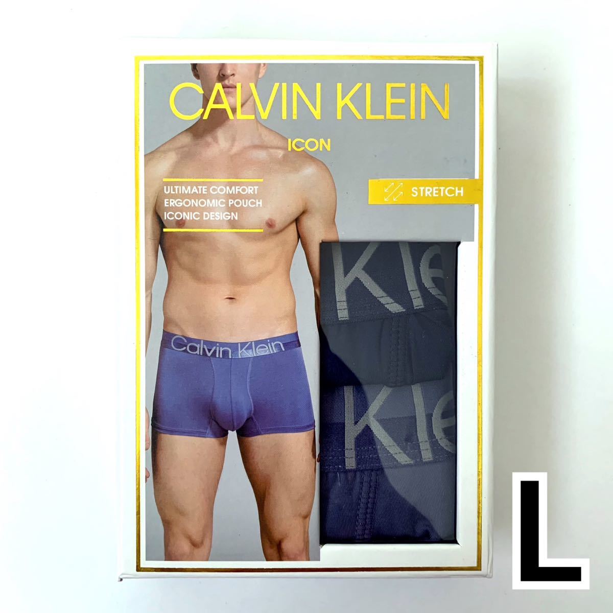 Calvin Klein ボクサーパンツ ICON Lサイズ 3枚セット ブラック ダークブルー ライトブルー 送料無料 最短発送 カルバンクライン_画像1