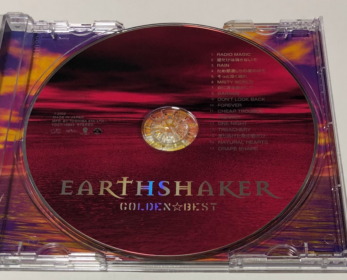 【レンタル落ち】 EARTHSHAKER アースシェイカー CD ベストアルバム GOLDEN BEST ゴールデンベスト ★ 17曲入り_画像4