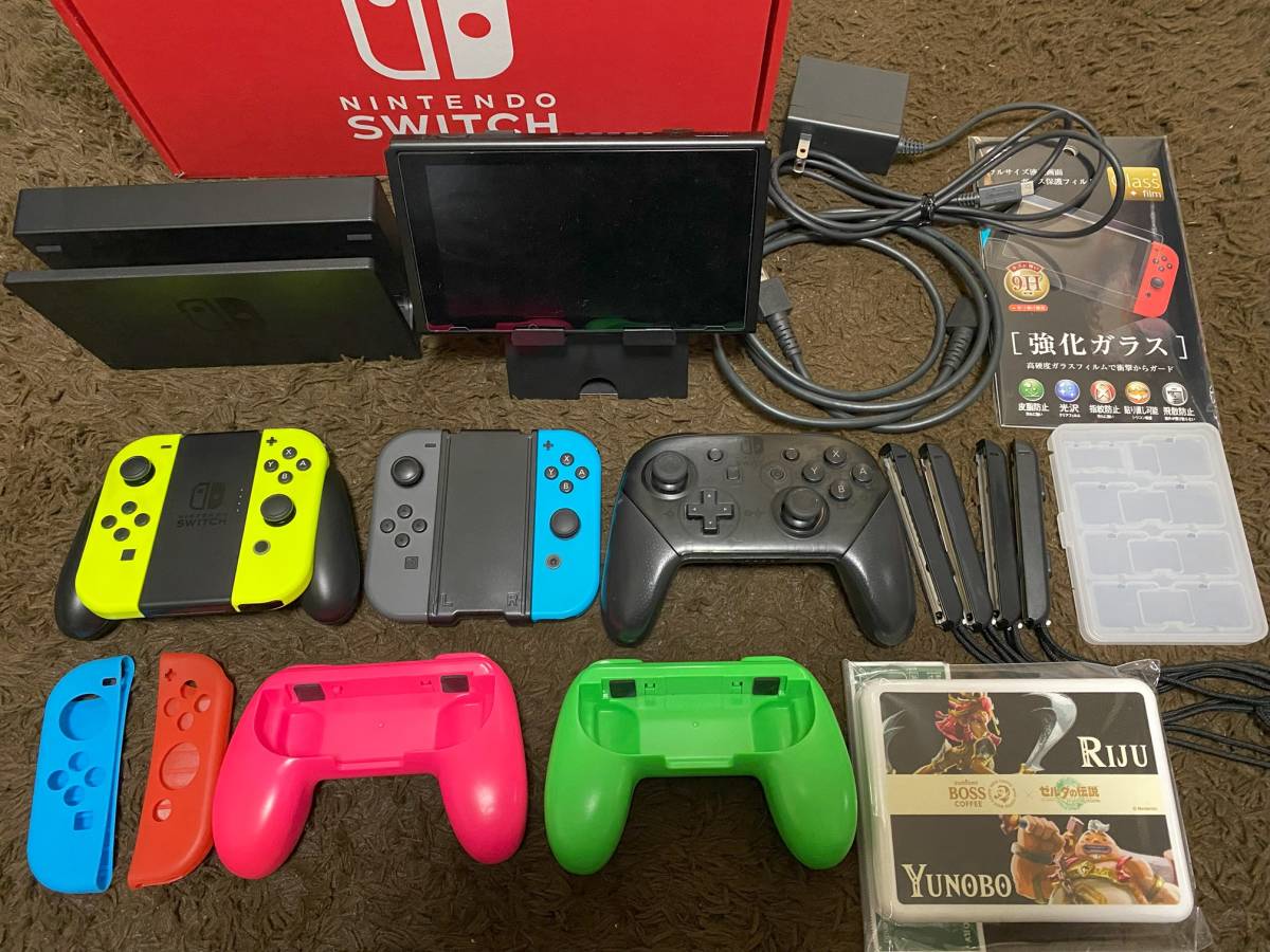 完品 ニンテンドースイッチ本体 アクセサリー多数 プロコン ジョイコン