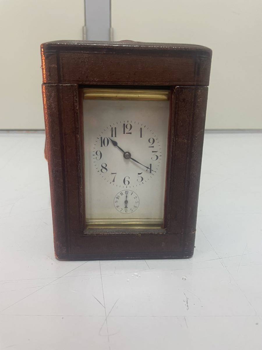 納得できる割引 アンティーク レトロ 枕時計 C01249 ゼンマイ式 ケース付き 置き時計 一般
