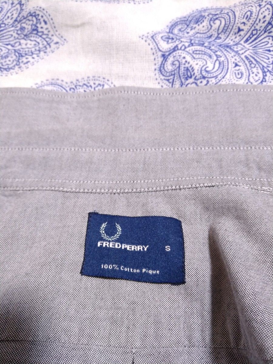 フレッドペリー　Fred Perry　長袖ボタンダウンシャツ　グレー　S