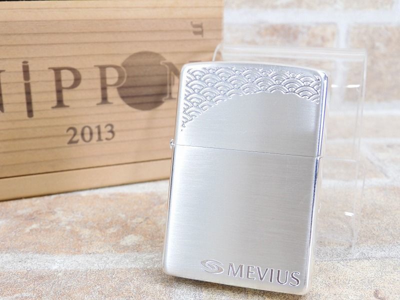 Zippo/ジッポー MEVIUS/メビウス JT NIPPON 2012年製造 オイルライター/喫煙具 木箱付き 【4851y1】_画像1