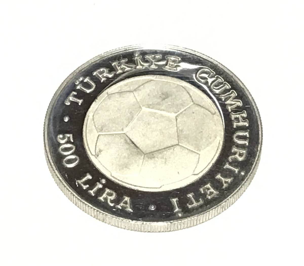 銀貨 トルコ 1982年 ワールドカップサッカー 500リラ 美品 シルバーコイン プルーフ貨幣 硬貨 silver 海外 外国 共和国 コレクション_画像3