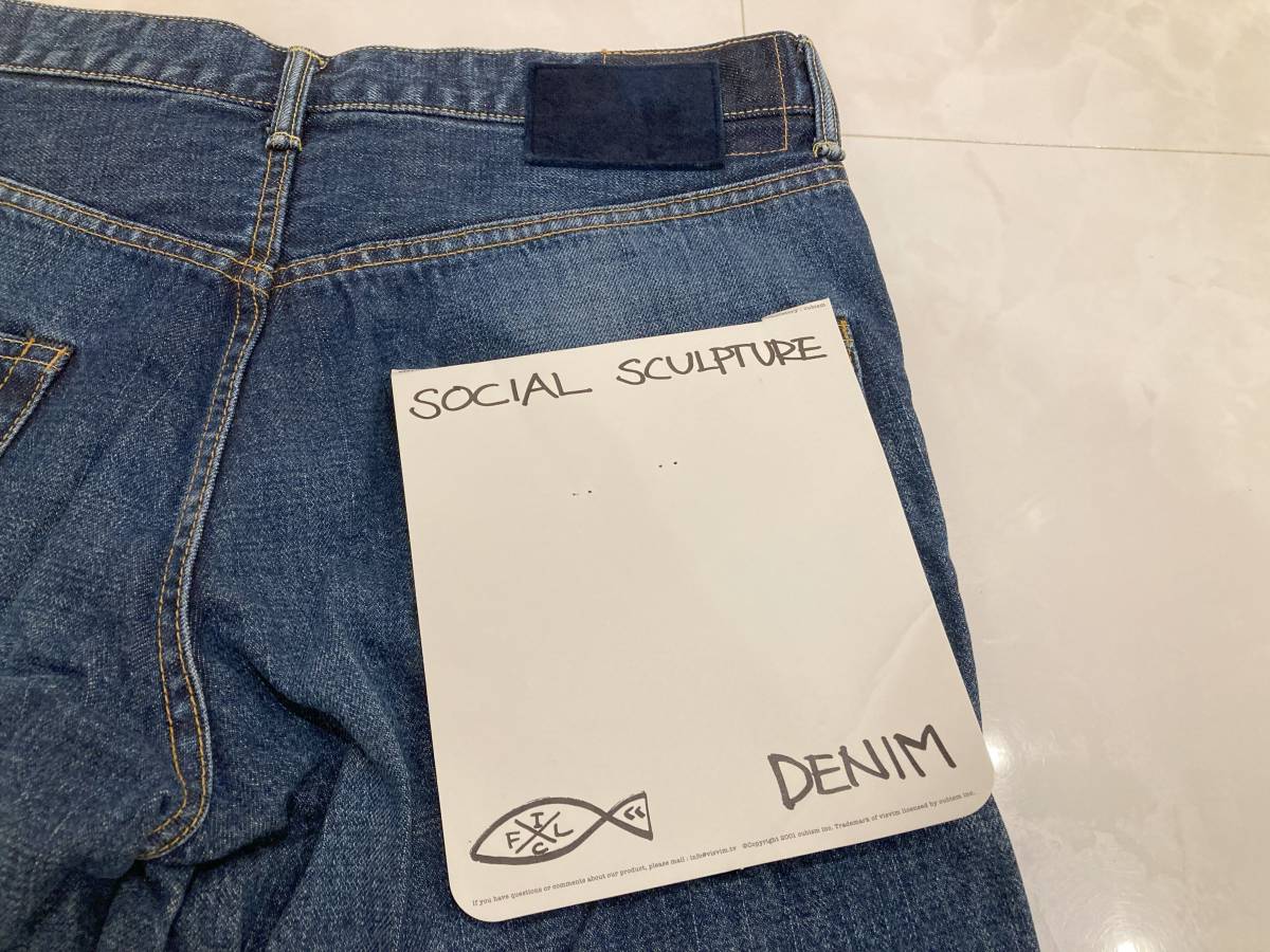 【即完売品・新品未使用・付属品完備・レア ペイントデニム】VISVIM SOCIAL SCULPTURE 03 DMGD36 W34 L30/ lhamo virgil serra shaman fbt_画像4