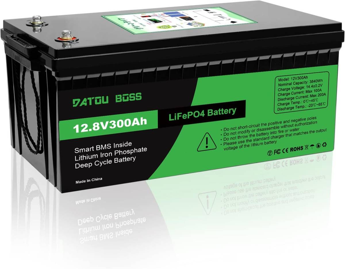12V 300Ah LiFePO4バッテリー 3840Wh リン酸鉄リチウムイオンバッテリー 8000~10000ディープサイクルバッテリー BMS付き 12v 300ah_画像1