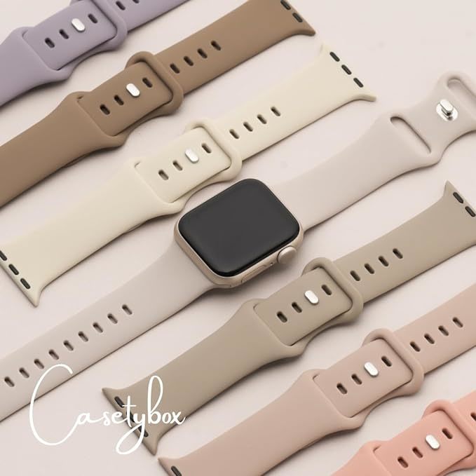 CASETYBOX アップルウォッチ バンド シリコン 38mm 40mm 41mm アップルウォッチseries8,7,6,SE,5,4,3,2,1対応(ROSE BEIGE)_画像6