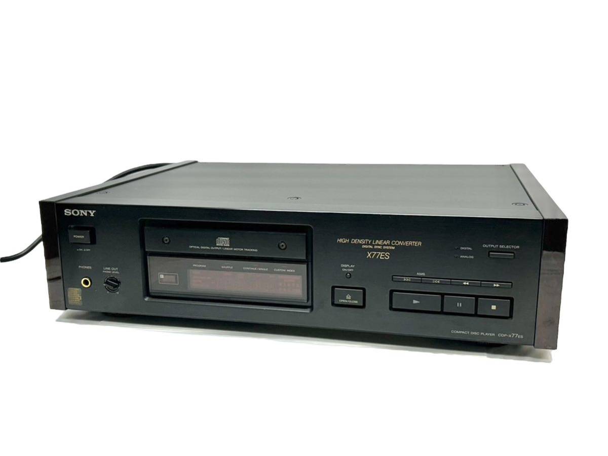 SONY ソニー CDP-X77ES ブラック×ウッド 最上級 CDプレーヤー 名機 一部難あり _画像1