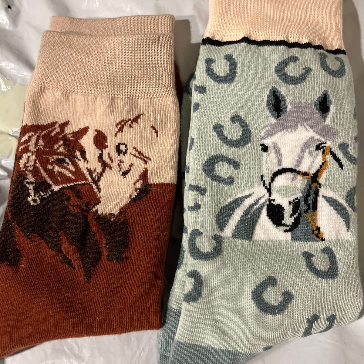 【新品未使用】馬柄ソックス 5足セット 靴下 horse print socksの画像9