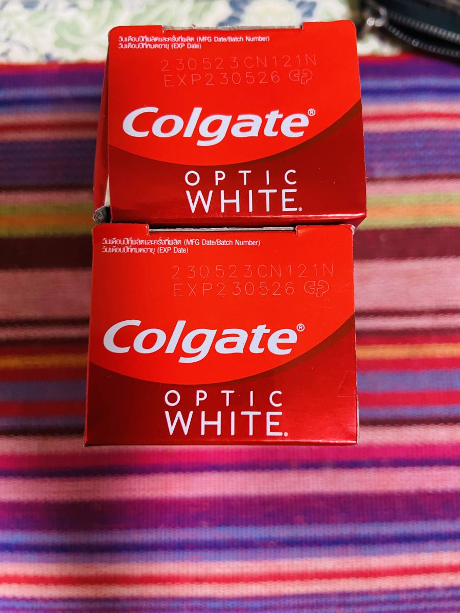 新パッケージ　コルゲート　Colgate 100g オプティックホワイト ホワイトニング 歯磨き粉 　2個セット　未使用_画像5