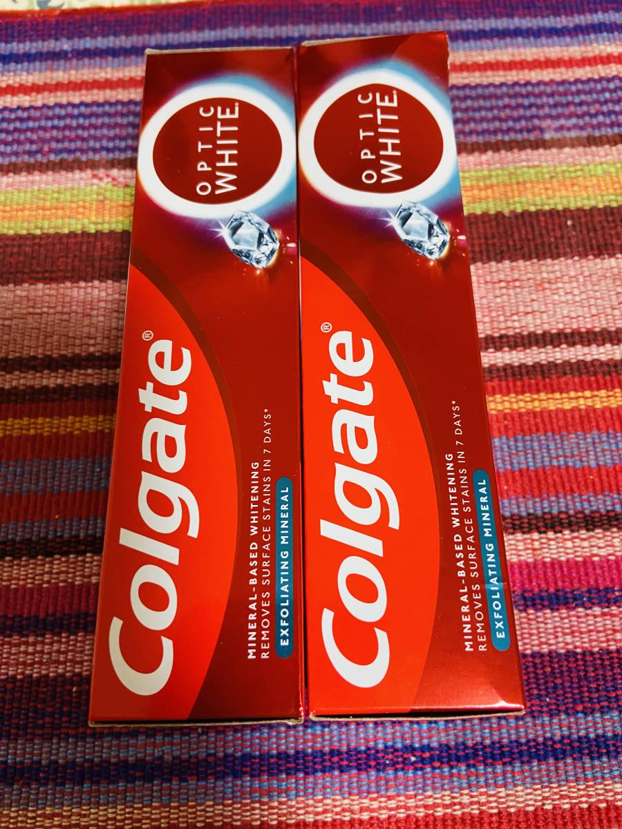新パッケージ　コルゲート　Colgate 100g オプティックホワイト ホワイトニング 歯磨き粉 　2個セット　未使用_画像2