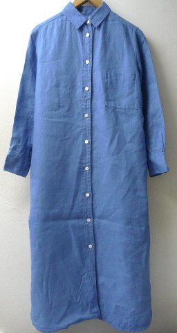 ◆plage プラージュ リネン シャツ ワンピース 薄ブルー系 サイズ36 美品