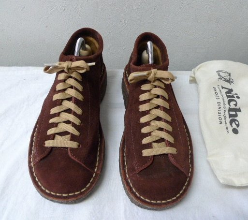 *Niche two chi suede moccasin shoes red light brown group size 40 25cm rom and rear (before and after) beautiful 