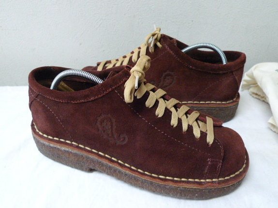 *Niche two chi suede moccasin shoes red light brown group size 40 25cm rom and rear (before and after) beautiful 
