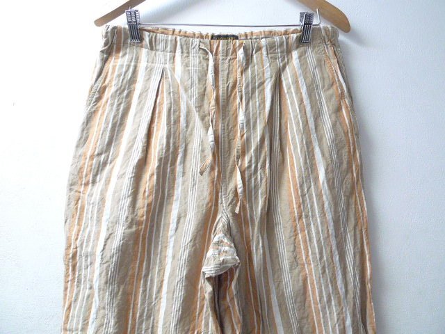 ◆A Vontade アボンタージ 美 Lax Easy Pants -Multi Stripe Cotton/Linen Typewriter　ストライプ イージー パンツ サイズL_画像3