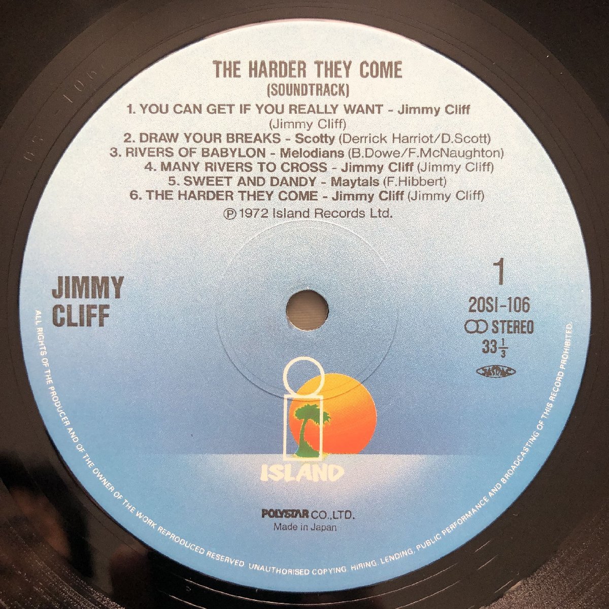 傷なし美盤 良ジャケ 1984年 国内盤 サントラ LPレコード ハーダー・ゼイ・カム The Harder They Come 名盤 帯付 Jimmy Cliff ジャマイカ_画像7