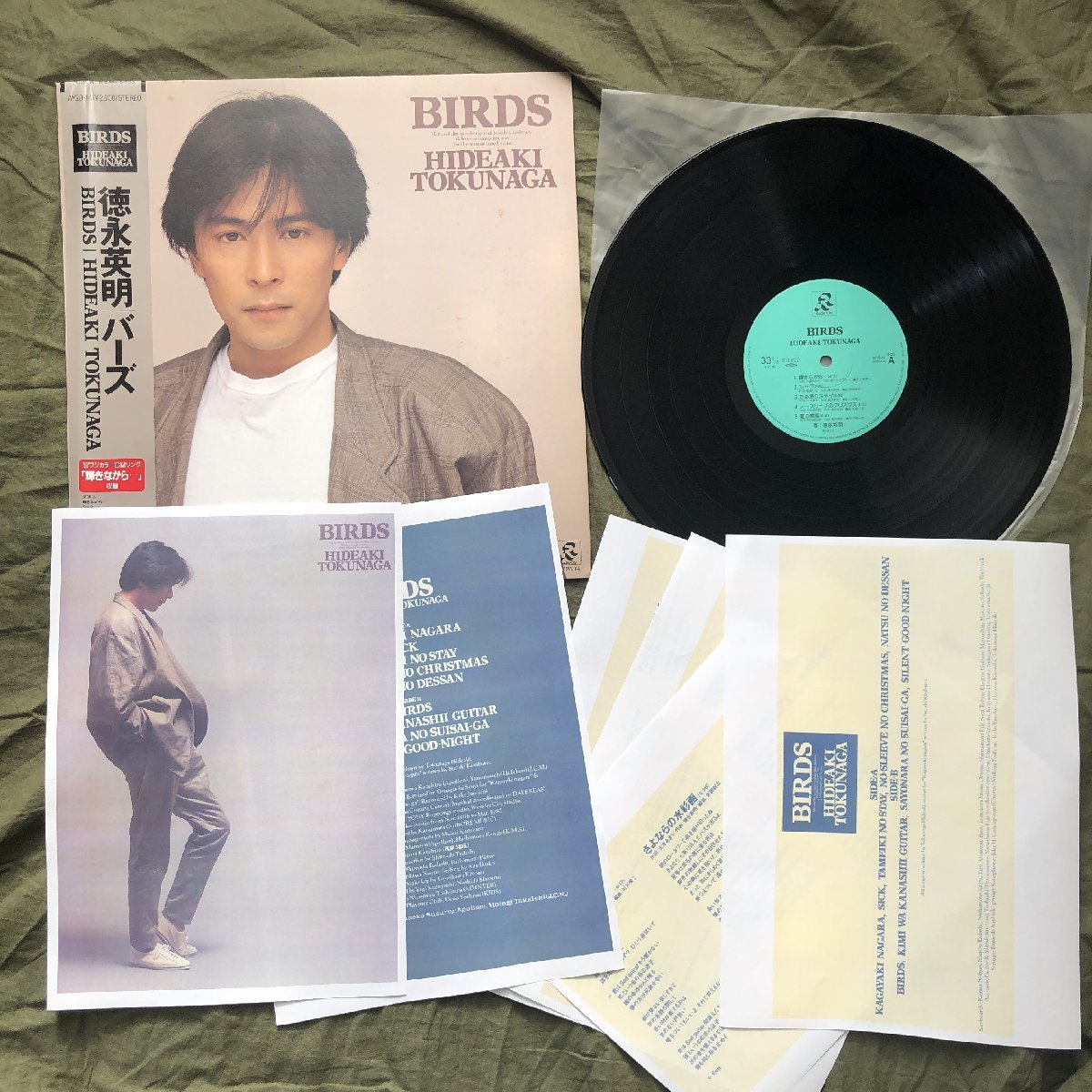 良盤 1987年 オリジナルリリース盤 徳永英明 Hideaki Tokunaga LPレコード バーズ Birds 帯付 J-Pop 輝きながら_画像5