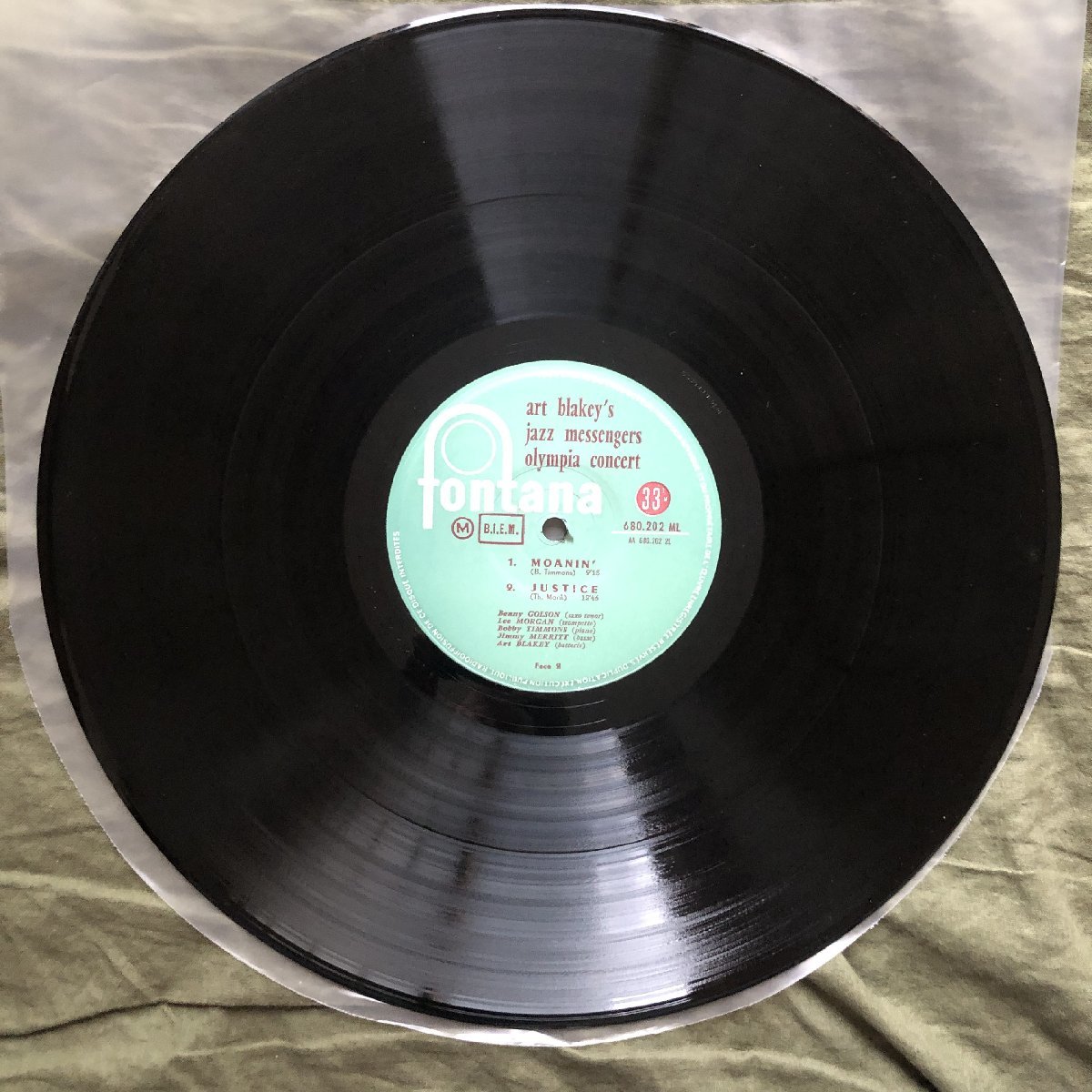原信夫Collection 良盤 良ジャケ 激レア 1959年 フランス盤 オリジナルリリース盤 Art Blakey LPレコード Olympia Concert: Benny Golson_画像9