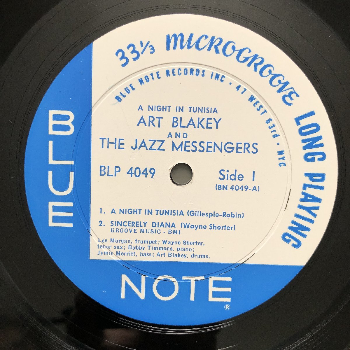 原信夫Collection 美盤 1961年 RVG刻印 米国 本国オリジナルリリース盤 Art Blakey LPレコード A Night In Tunisia: Wayne Shorter_画像7