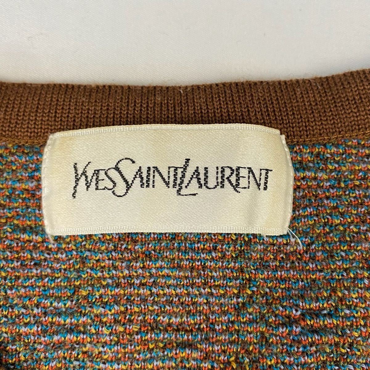 Yves Saint Laurent イヴサンローラン ニットセーター ウールセーター レトロセーター ハート 総柄 レトロ ヴィンテージ ウール old _画像4