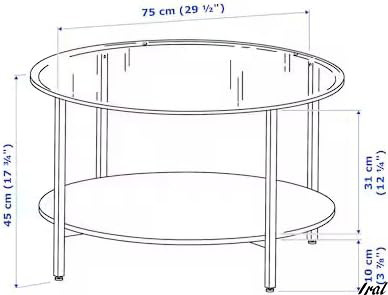 インテリア　テーブル　コーヒーテーブル　デスク　ブラック　黒　ブラウン　丸　模様替え　円形　ガラス　ガラステーブル_画像2