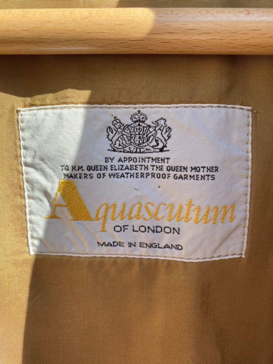 Aquascutum of London アクアスキュータム イギリス製 バルカラーコート ステンカラーコート ベージュ ライナー ノバチェック_画像3