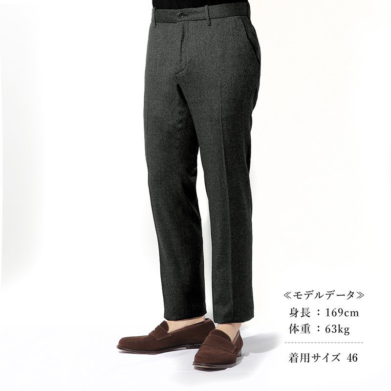 ◆【INCOTEX (インコテックス)/秋冬/ウールフランネルウエストシャーリングスリムテーパードパンツ(84型/SLIM FIT)】[itx2360122-54]_画像8