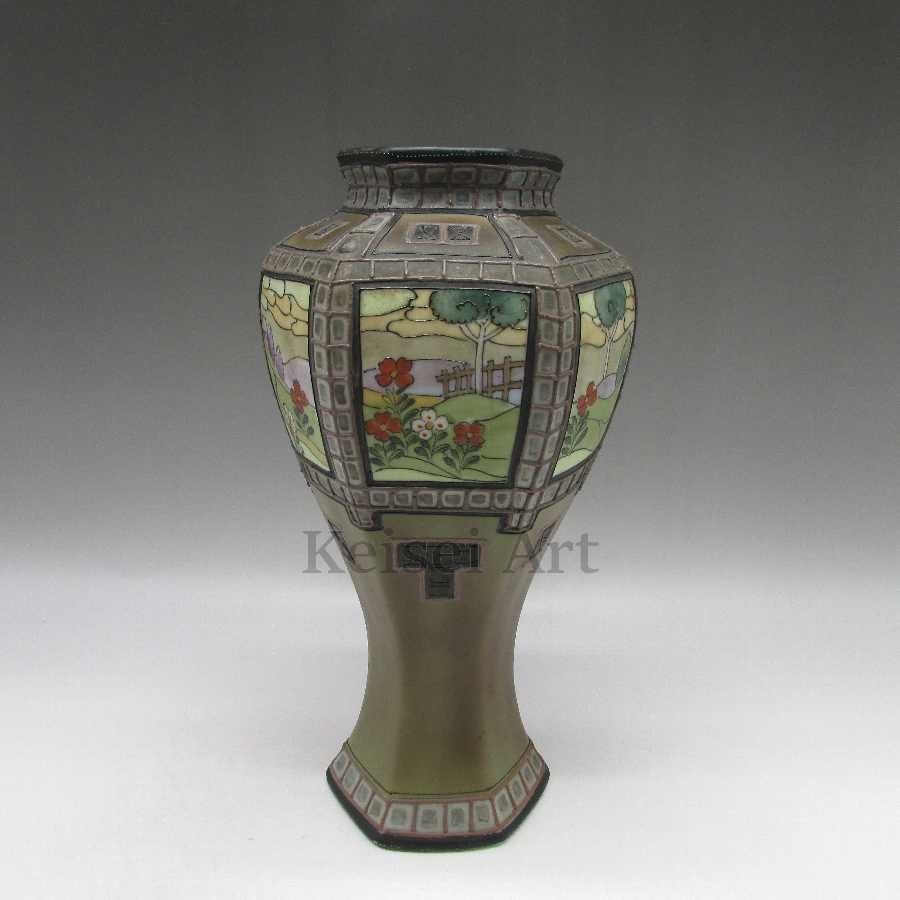 オールドノリタケ メルヘン風景文盛上花瓶 1911年頃-1921年頃 U1477